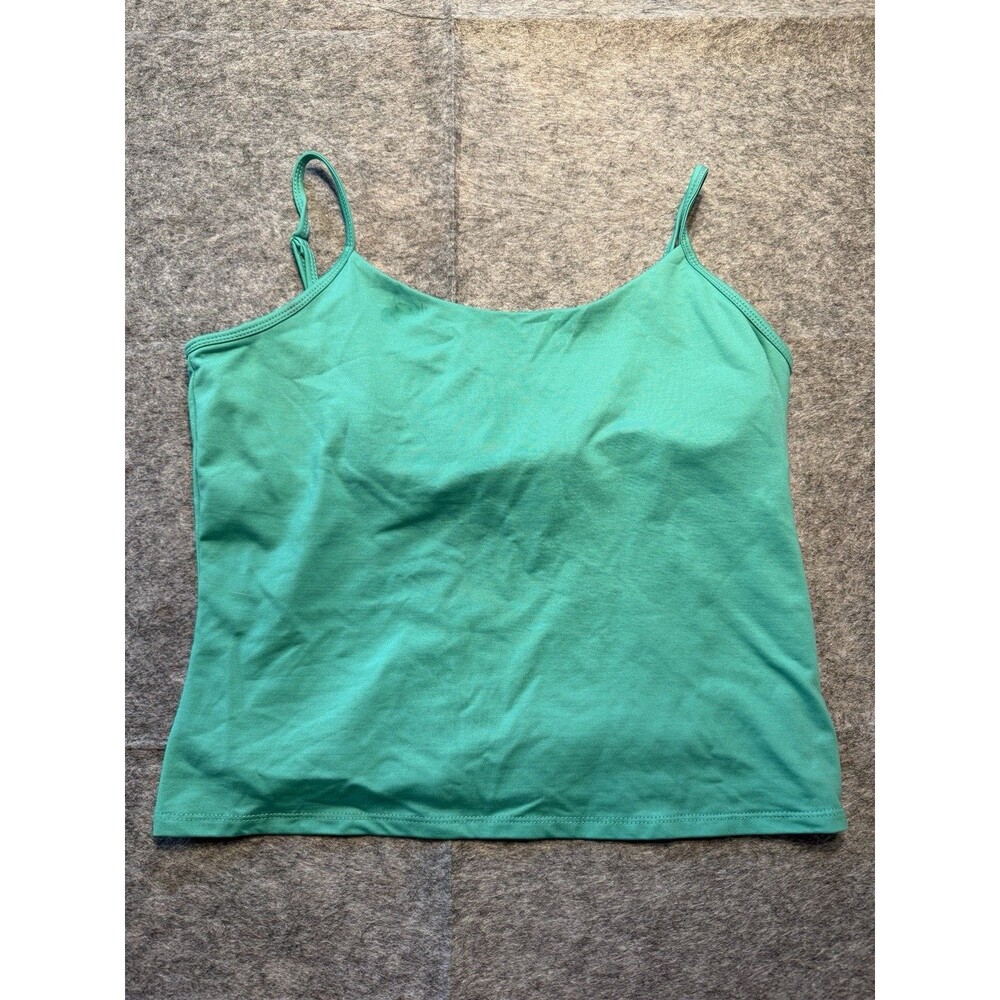 New York & co Green Solid Spaghetti Strap Camisole Tank Top Women's XL workout